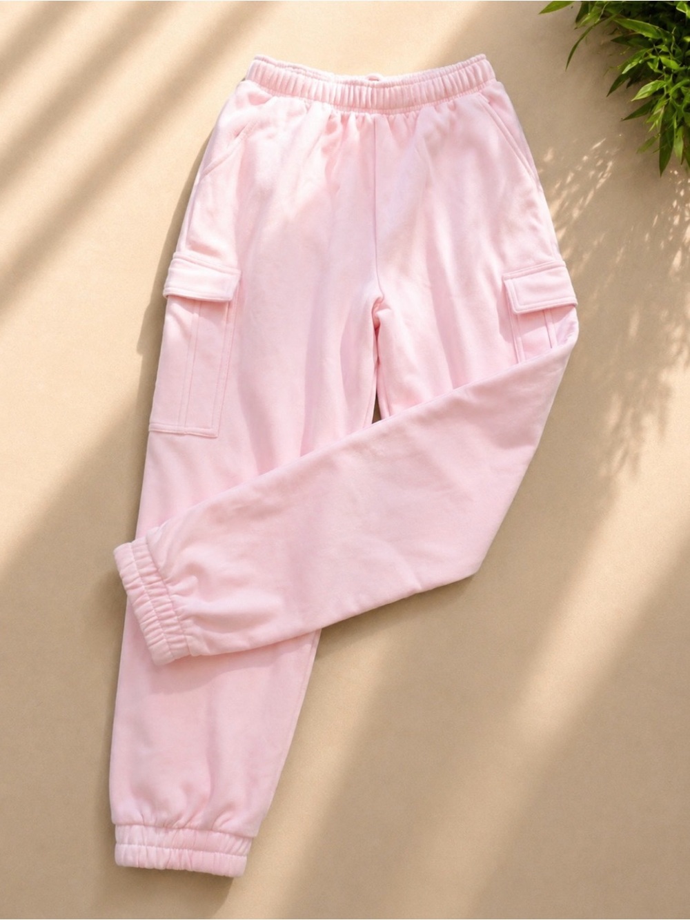 Universal Thread Light Pink Cargo Joggers with Elastic Waist